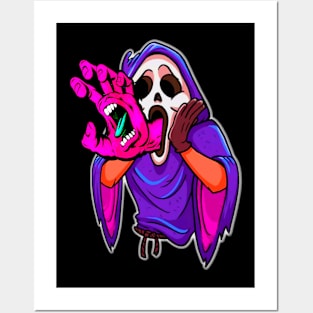 Halloween Screaming Ghost Halloween Scary Monster Posters and Art